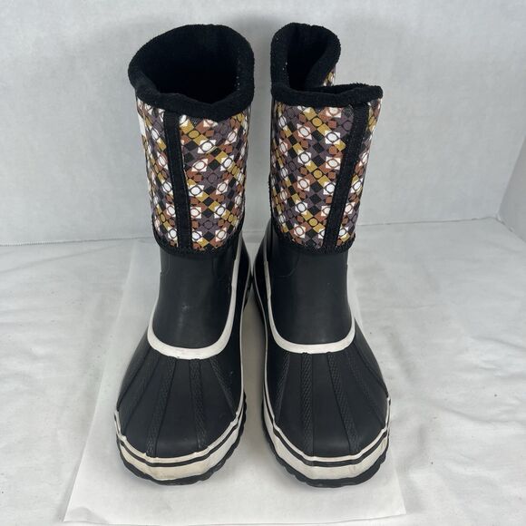 Sorel Girls Youth Size 2 Waterproof Winter Snow Boots Brown Black - Picture 2 of 7